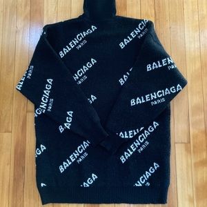 Men’s black Blalenciaga Paris sweater - size medium (38) preloved